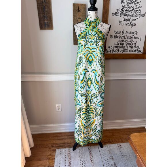 FARM Rio Dresses & Skirts - NWT Farm Rio Women's Linen Tropical Tapestry Halter Maxi Dress Off-White Medium